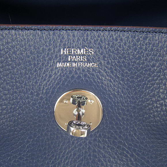High Quality Replica Hermes Lindy 34CM Shoulder Bag Dark Blue - Click Image to Close